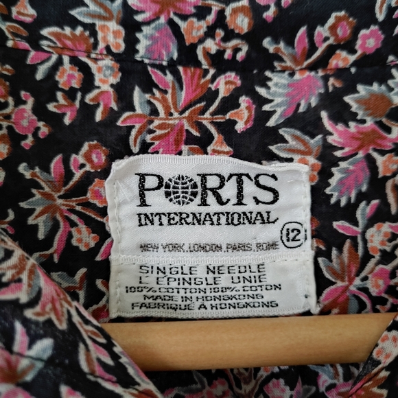 Vintage 80s Ports International Cotton Floral Blouse Size Small - Picture 12 of 12